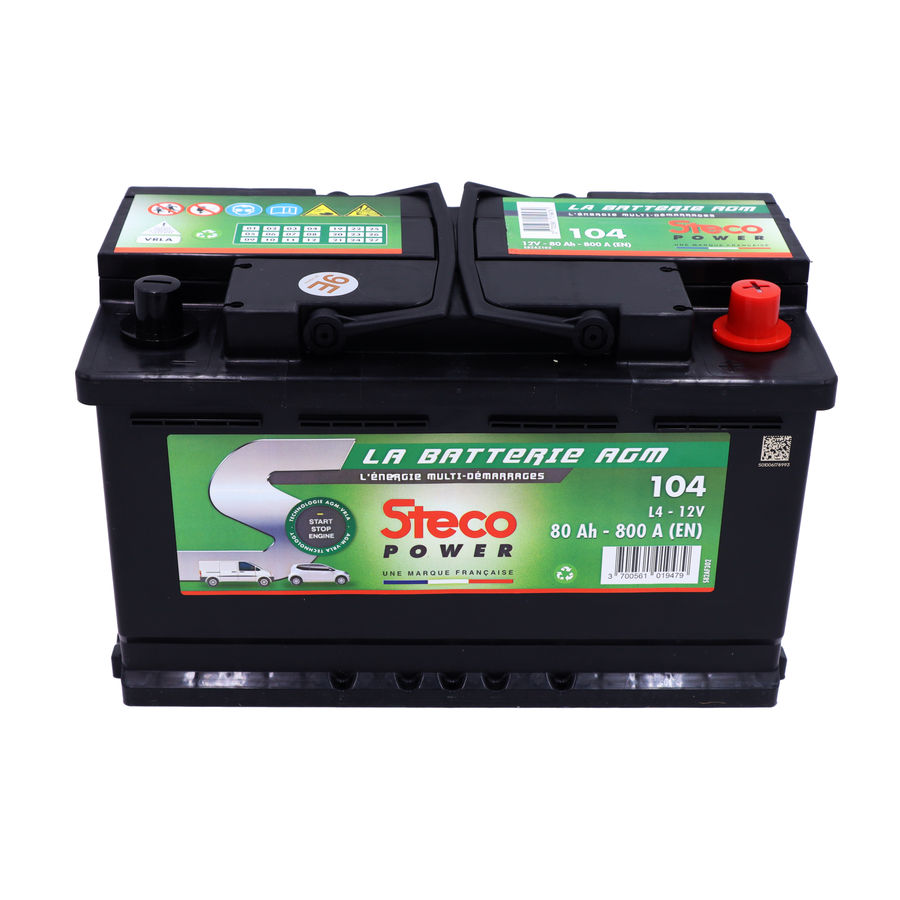 Batterie 12v 80ah 800a 315x175x190 gamme agm-vrla s - Newloc